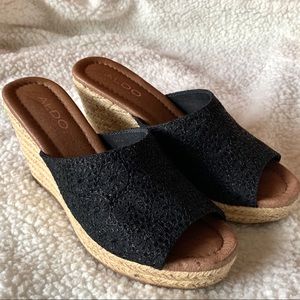 ALDO Black Espadrilles Peep Toe Wedges